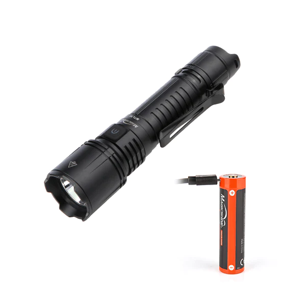 mtl 30 lommelygte vist med batteri