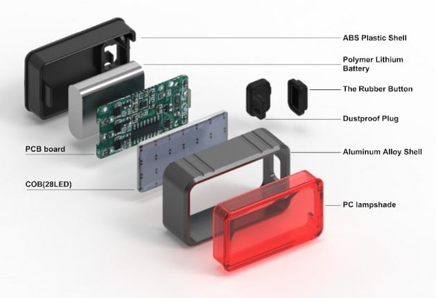 cykelbaglygte med bremsbk820 9